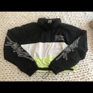 PINK cropped rain jacket